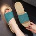 Linen Slippers, Breathable And Sweat Absorbent EVA Soft Sole, Quiet For Men And Women, Perfect For Summer Use._vogvips.com