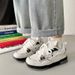 Spring Summer Red Casual Sneakers Breathable Mesh Sports Shoes Thick Sole Round Toe Women's Niche Design Couples Sneakers_vogvips.com