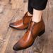 Suitable For All Seasons New British Style High-top Leather Shoes Pointed Toe Korean Brogue Martin Men's Hairstylist Ankle Boots_vogvips.com