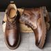 European Warm Series 2025 New Autumn Winter Youth High-top Casual Shoes Trendy British Style Yellow Men's Martin Boots_vogvips.com