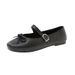 New French-style Retro Bowknot Mary Jane Flats Shallow Soles And Soft Bottoms, Suitable For Pairing With Skirts, Casual_vogvips.com