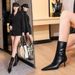 328-12 Vintage European And American Style Winter Fashion Simple Mid-Heel Stiletto Pointed Toe Slimming Party Women's_vogvips.com