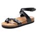 Women's Cork Sandals With High Straps – Breathable Roman Gladiator Flip Flops For Beach & Summer Fashion_vogvips.com