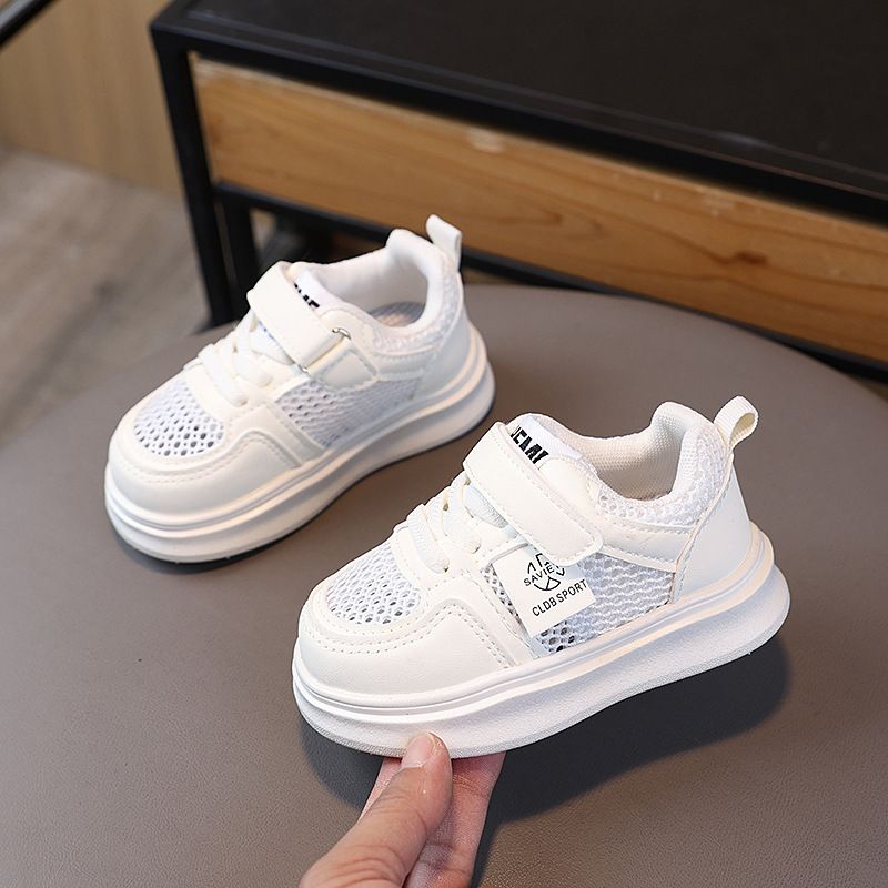 Spring Summer Children's Sneakers With Soft Soles, Boys' And Girls' Sports Shoes, White For Toddlers, Ultra-Light_vogvips.com