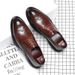 Euro Step Spring Summer Pointed Toe Men's Leather British Brogue Carved Korean Style Business Casual Shoes Men 7785-G_vogvips.com