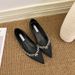Women's Style Rhinestone Pointed Toe Wedge Heel Flat Shoes Shallow Mouth Slip-On Mary Jane Evening Shoes Style Women's Ballet Flats_vogvips.com