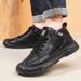 European Warm Series New Autumn Winter Fleece Lined Thickened Snow Boots British Style Slip-On Casual Men's Leather Cotton Shoes_vogvips.com