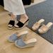 Women’s Shoes Summer New Square Head Open Toe Braided Rope Thick Bottom Wedge Heel Sandals Women's Outdoor High Heel Sandals_vogvips.com