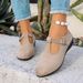 Women's Spring Plus Size Suede Wedge Heel Shoes Hollow Out Retro Style New Fashion_vogvips.com