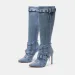 Autumn Winter European And American Style Rivet Motorcycle Womens Sexy Nightclub Spicy Girl Zipper Boots 241031_vogvips.com