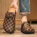 UYOYU Retro Cork Clogs Slippers For Men Women Fashion Mules With Arch Support Unisex Classic Beach Shoes Men's Leather_vogvips.com