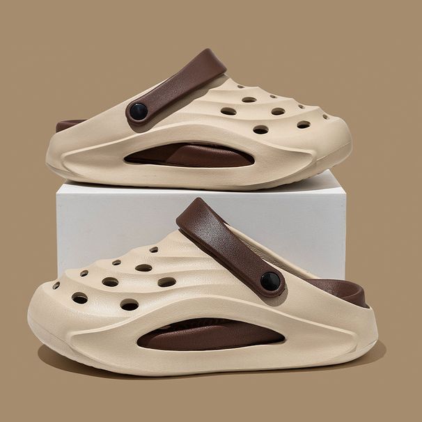 2025 New Summer Men's Cave Shoes Beach Outdoor Wearing, Stepping On Shit Feeling EVA Simple Sports Dual Purpose Slippers_vogvips.com