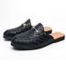 Summer New Men's Closed-toe Sandals, Large Size Slip-on Leather Shoes, Soft Sole, British Style, Versatile Casual Shoes_vogvips.com