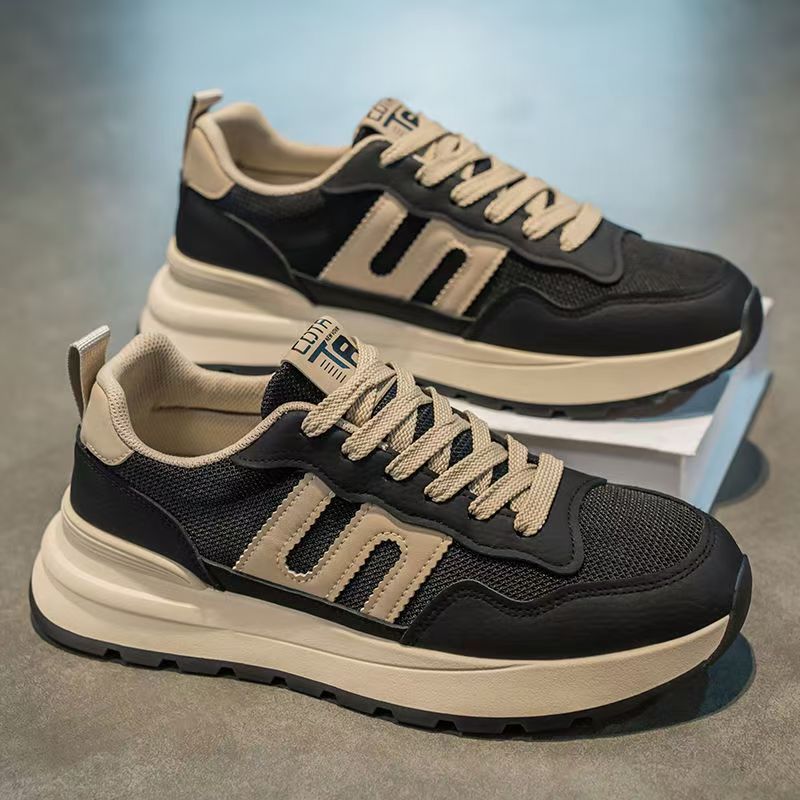 Men's Breathable Mesh Casual Sneakers For Summer, Lightweight Running Shoes With Thick Sole, Round Toe Design, Perfect For Walking And Sports_vogvips.com