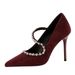 2521 Banquet Pointed High Chain Strap Thin Heels Single Shallow Mouth Sexy Women's Shoes_vogvips.com