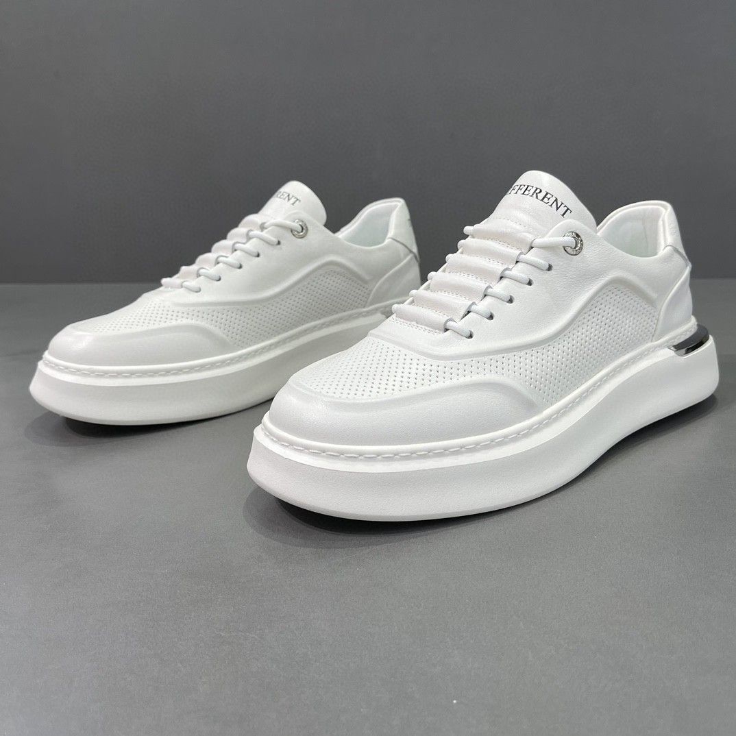 Genuine Leather White Sneakers Newan Style Men's Fashion Versatile Casual Skate Trendy Sports Shoes_vogvips.com