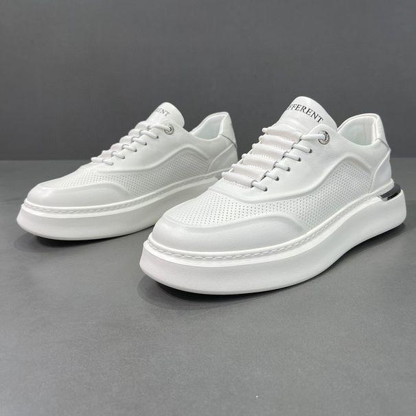 Genuine Leather White Sneakers Newan Style Men's Fashion Versatile Casual Skate Trendy Sports Shoes_vogvips.com