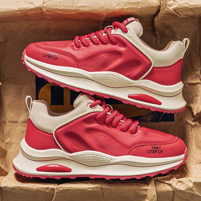 Men's Low Top Breathable Sports Shoes Soft Soled Color Blocked Versatile Trendy Casual Shoes for Spring 2025_vogvips.com