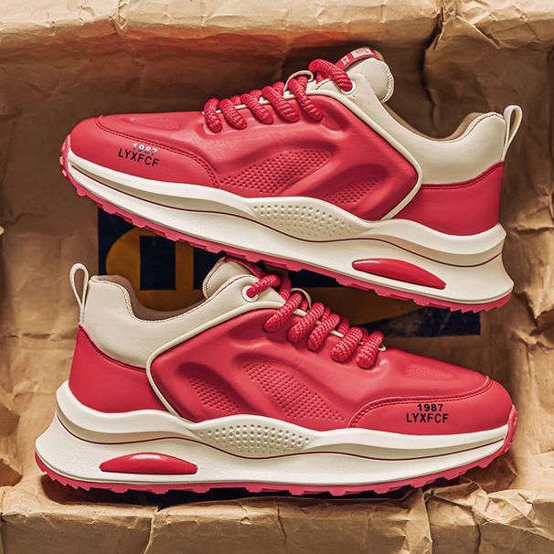 Men's Low Top Breathable Sports Shoes Soft Soled Color Blocked Versatile Trendy Casual Shoes for Spring 2025_vogvips.com