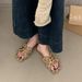 Women's Plus Size Flat Slippers Lightweight Stylish Chain Design Square Toe Casual Outdoor Sandals_vogvips.com