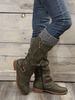 Women's Knee High Boots Side Zipper Chunky Low Heel Knight Boots_vogvips.com