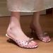 First Encounter Season Sweet Bowknot Polka Dot Open-Toe Stiletto For Women, Pink French Style Gorgeous One-Strap Sandals_vogvips.com