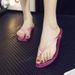Transparent Beach Sandals Women's Internet Celebrity Jelly Crystal Toe Post Flip-Flops Summer Korean Style Student_vogvips.com