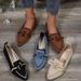 Slim And Pointed, Oversized Flat Sole Single Shoe For Women In 2025. Fashionable Fly Knit One Legged Bow Tie Casual_vogvips.com