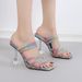 Women's Fashionable Open-Toe Sandals - Colorful PVC Straps With Rubber Sole, Stylish & Comfortable For Casual And Party Wear Stiletto Heels For Women._vogvips.com