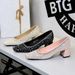 701-1 French-style With Sequins, Beads, Rhinestones, Toe, Square Opening, Chunky Heel, Slip-on, Comfortable And Stylish_vogvips.com