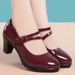 Shallow Mouth Single Shoe New Style Small High Heels Spring And Autumn Women's Soft Leather For Fashion Shows With Qipao_vogvips.com