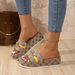 Plus Size Women's Summer Slippers Round Toe Metal Buckle Lightweight One Strap Sandals_vogvips.com