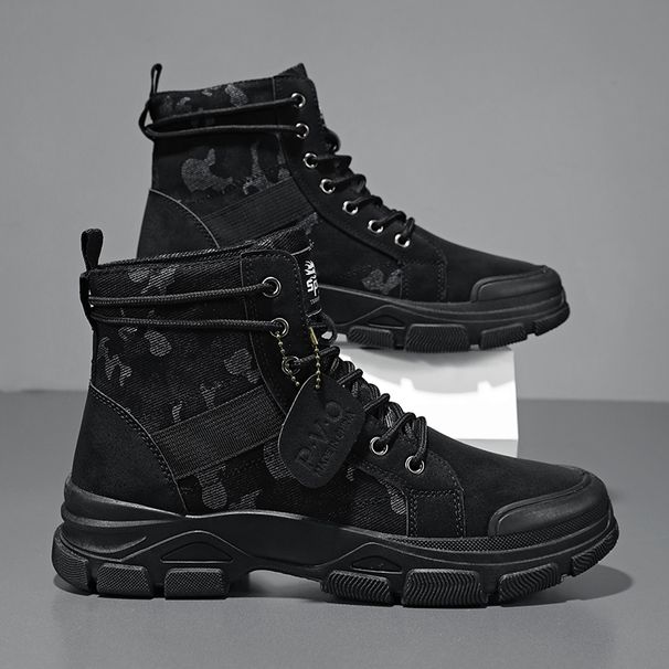 Camouflage Martin Boots Men, High-Top, Autumn And Winter Canvas Casual Work Shoes, Large For Wide Feet, Men's Shoes Size_vogvips.com