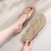 Summer Trendy Imitation Straw Fashion Outdoor Beach Casual Slippers For Women Flat Solid Color Simple Flip-Flops_vogvips.com