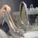 Women's Elegant Pointed Toe High Heels With Rhinestones Glittery Evening Party Wedding Shoes For Bride Bridesmaid Dress Bride Stiletto Heels_vogvips.com