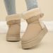 Faux Fur Winter Ankle Boots Women Fashion Buckle Anti Slip Platform Snow Boots Woman Plus Size Faux Suede Warm Short Boo_vogvips.com