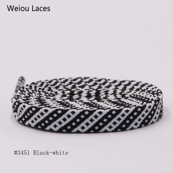 Shoelace Flat Polyester Two-color Twill Insert Color 7mm Wide Personality Sports Shoes Casual Shoes Board Shoes With Rope_vogvips.com