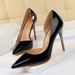 Women's Sexy Stiletto Heels With Metal Accents & Side Cut-Out Design - Pointed Toe High Heels For Evening Parties & Night Out Sexy Nightclub Shoes_vogvips.com