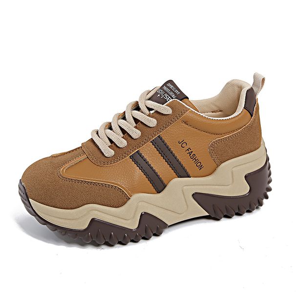 INS Korean Version New Dad For Women 2024 Autumn Student Sports Running Casual Thick Sole Height Increasing Shoes JC8821_vogvips.com