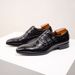 Euro Step Large Size Brogue 2025 New Summer Breathable Leather Business Formal Embossed Monk Shoes Men_vogvips.com