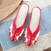 Slippers, Blue And White Porcelain Embroidered Cloth Shoes, Fabric Slippers, Summer Cool Slippers For Women_vogvips.com