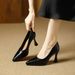 Comfortable Waterproof Platform Stiletto High Heels, 2026 Spring New French Style Soft Leather Pointed Toe Slip-on Shallow Shoes_vogvips.com