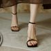Gold Women's Fashion Stilettos, Open-toed Chain Sandals_vogvips.com