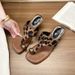 Popular European And American Style Silver French Metal Thong High-heeled Sandals With Thin Heels, Comfortable For_vogvips.com