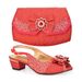 Women's lace Matching Bag Set Party Crystal embellished women's shoes and crossbody bag_vogvips.com