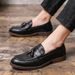 2022 Leather Casual Men Loafers Band Slip On Male Dress Shoes Leisure Style Big Size 38-47 Good Wear-resistant Sole_vogvips.com