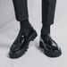 Men's Le Fu New British Style Business Dress, Shiny Surface, One Foot Stepping Big Toe Shoes, Thick Sole, Height_vogvips.com