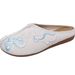 Slip Made Of Linen Fabric With Three-dimensional Relief Embroidery, Summer Women's Cloth Shoes For Wearing Cool_vogvips.com