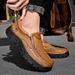 Men's Work Shoes, Summer Breathable Hollow Leather Shoes, Men's Genuine Leather Outdoor Sports Climbing Low-Top Casual S_vogvips.com