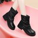Autumn Winter New Fleece-Lined Slouch Boots Soft Leather Thick-Soled Martin Boots Versatile Brown Short Boots Cotton Shoes_vogvips.com